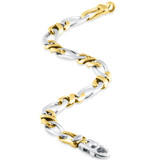 Men's Figaro Link 14k Gold (31gram) or Platinum (50gram) 9mm Bracelet 8.5"