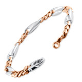 Men's Figaro Link 14k Gold (37gram) or Platinum (60gram) 7.5-8.5mm Bracelet 8"