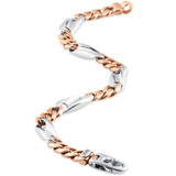 Men's Figaro Link 14k Gold (37gram) or Platinum (60gram) 7.5-8.5mm Bracelet 8"