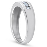 1 Ct Channel Set Men's Natural Diamond Wedding Ring 14K White Gold