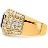 4 1/2Ct TW Men's Created Sapphire & Lab Grown Diamond Ring in 10k Yellow Gold 4 1/2Ct TW Men's Created Sapphire & Lab Grown Diamond Ring in 10k Yellow Gold