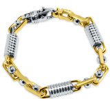 Men's Link 14k Gold (69gram) or Platinum (111gram) 7.5-8.5mm Bracelet 8.5"