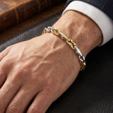 Men's Sculpted Desighner Mariner Link 14K Gold (40gram) or Platinum (65gram) 6.5mm Bracelet 8.25"