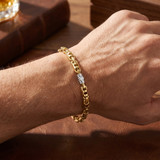 Men's Link 14k Gold (32gram) or Platinum (52gram) 6mm Bracelet 8.5"