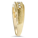 Mens 1/6ct 14K Yellow Gold Diamond Wedding Ring Band