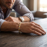 Men's Seed with Mariner Link 14k Gold (24gram) or Platinum (39gram) 4mm Bracelet 8.5"