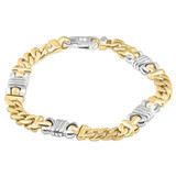 Men's Figaro 14k Gold (62gram) or Platinum (99gram) 9mm Link Bracelet 8.75"