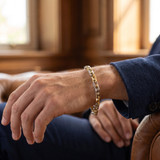Men's Designer Mariner Link 14k Gold (23gram) or Platinum (37gram) 5.5-6.5mm Bracelet 8"