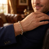 Men's Link 14k Gold (36gram) or Platinum (59gram) 8mm Link Bracelet 9"