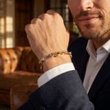 Men's link 14k Gold (31gram) or Platinum (50gram) 7mm Bracelet 8.5"