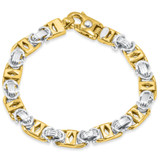 Men's Link 14k Gold (45gram) or Platinum (73gram) 9mm Bracelet 8.5"