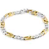 Men's Figaro with Mariner Link 14k Gold (21gram) or Platinum (33gram) Bracelet 8.5"