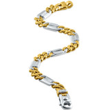 Men's Figaro Link 14k Gold (38gram) or Platinum (61gram) 7mm Bracelet 8.5"