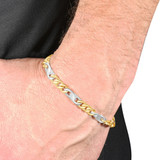 Men's Figaro link 14k Gold (19gram) or Platinum (31gram) 6mm Bracelet 8"