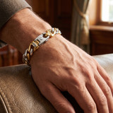 Men's Link 14k Gold (48gram) or Platinum (77gram) 9.5-11mm Bracelet 8.25"