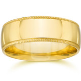 Milgrain Wedding Band 14K Yellow Gold