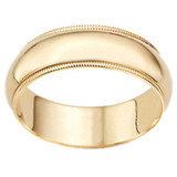 Milgrain Wedding Band 14K Yellow Gold