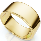 Mens High Polished 9MM Flat Wedding Band Ring 10K Yellow Gold