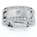 3 1/3ct Diamond Eternity 10mm Comfort Fit Wedding Mens Ring 14K White Gold