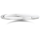 2mm 14K White Gold Comfort Fit Plain Wedding Band
