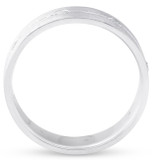 Mens Comfort Fit Bezel Diamond Wedding 14K Band 6mm Mens White Gold Ring
