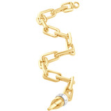 Men's Attached Round 14k Gold (34gram) or Platinum (55gram) 7.5mm Link Bracelet 8.5"