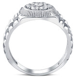 G/VS Men's 3/4 Ct T.W. Diamond Ring 14k White Gold Lab Grown