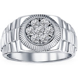 Men's 3/4 Ct T.W. Diamond Ring 14k White Gold Lab Grown (G-H, VS)