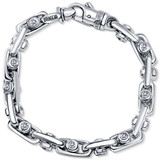 Men's 14k Gold (70gram) or Platinum (126gram) 8mm Diamond Bracelet 9"