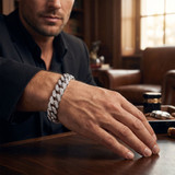Men's 14k Gold (104gram) or Platinum (172gram) 14mm Diamond Bracelet 8.75"