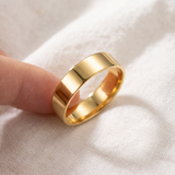 High Polished Flat 6MM Mens Wedding Band Ring 14K Yellow Gold