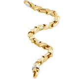 Men's Twisted & Round 14k Gold (45gram) or Platinum (84gram) 7mm Link Bracelet 8.5"