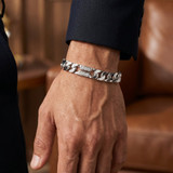 Men's Designer Diamond Figaro 14k Gold (85gram) or Platinum (159gram) 12mm Bracelet 8.5"