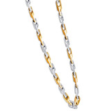 Men's Diamond Elongated Mariner Chain Necklace 20" 14k Gold (108gram) or Platinum (203gram) 8.5mm