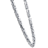 Men's 14k Gold (155gram) or Platinum (291gram) 7.5mm Diamond Chain Necklace 24"