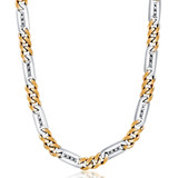 Men's Figaro 14k Gold (58gram) or Platinum (109gram) 7.5mm Diamond Chain Necklace 20"