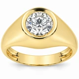 1.50Ct Men's Solitaire Round Diamond Brilliant Wedding Ring 14K Yellow Gold