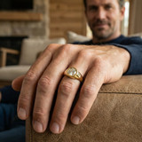 1.50Ct Men's Solitaire Round Diamond Brilliant Wedding Ring 14K Yellow Gold