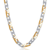 Men's Figaro 14k Gold (62gram) or Platinum (116gram) 8mm Link Chain Necklace 22"
