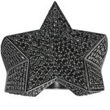 2Ct Black Diamond Star Men's Ring 10k Black Gold