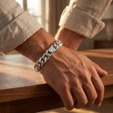 Men's Cuban 14k Gold (104gram) or Platinum (195gram) 14mm Link Bracelet 9"