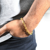 Men's 14k Gold (17gram) or Platinum (31gram) 6mm Link Bracelet 8.5"