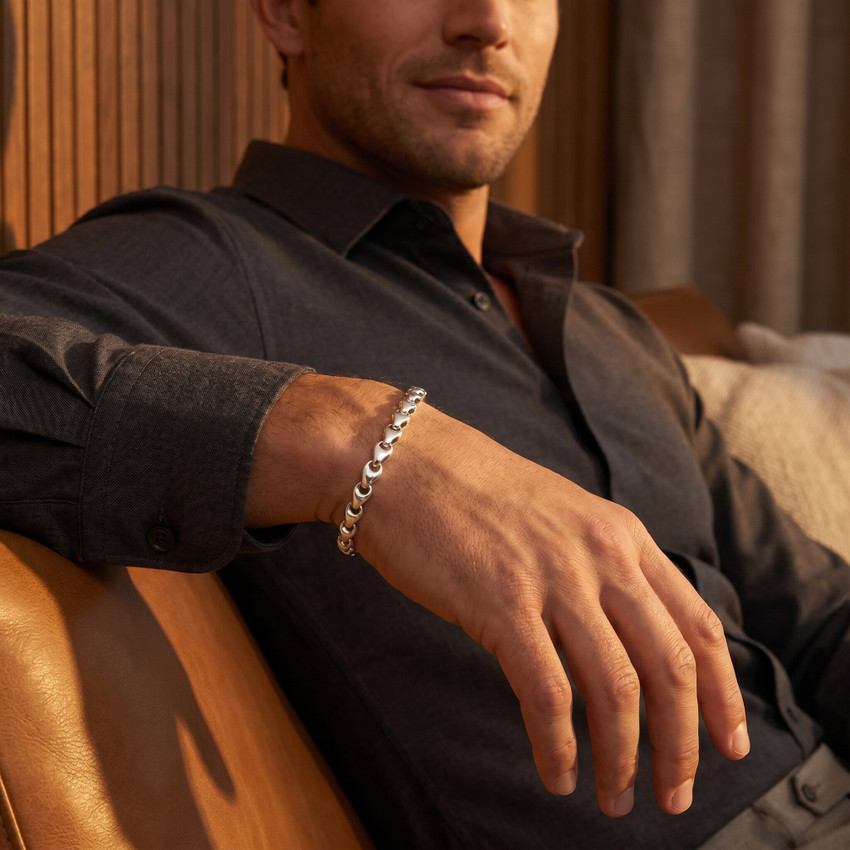 Men's Link 14k Gold (17gram) or Platinum (28gram) 4.5mm Bracelet 8.5"