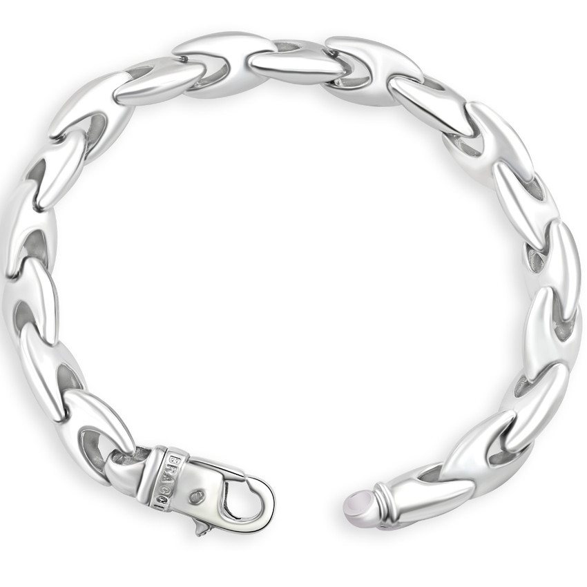 Men's Seed 14k Gold (51gram) or Platinum (81gram) 9.5mm Link Bracelet 8.5"