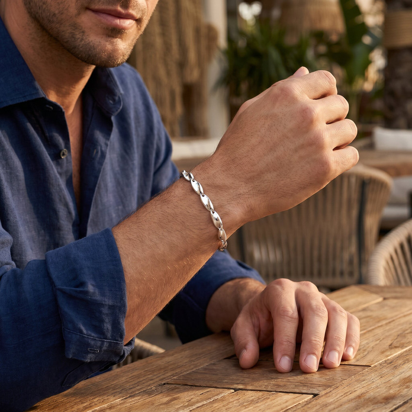 Men's Link 14k Gold (24gram) or Platinum (39gram) 5.5mm Bracelet 8.5"