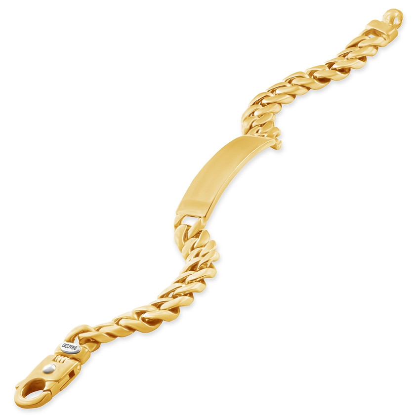 Men's Cuffed Link 14k Gold (95gram) or Platinum (152gram) 11.5-15mm Bracelet 8.5"
