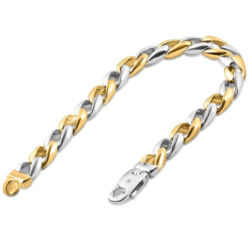 Men's Link 14k Gold (32gram) or Platinum (52gram) 8.5mm Bracelet 9"