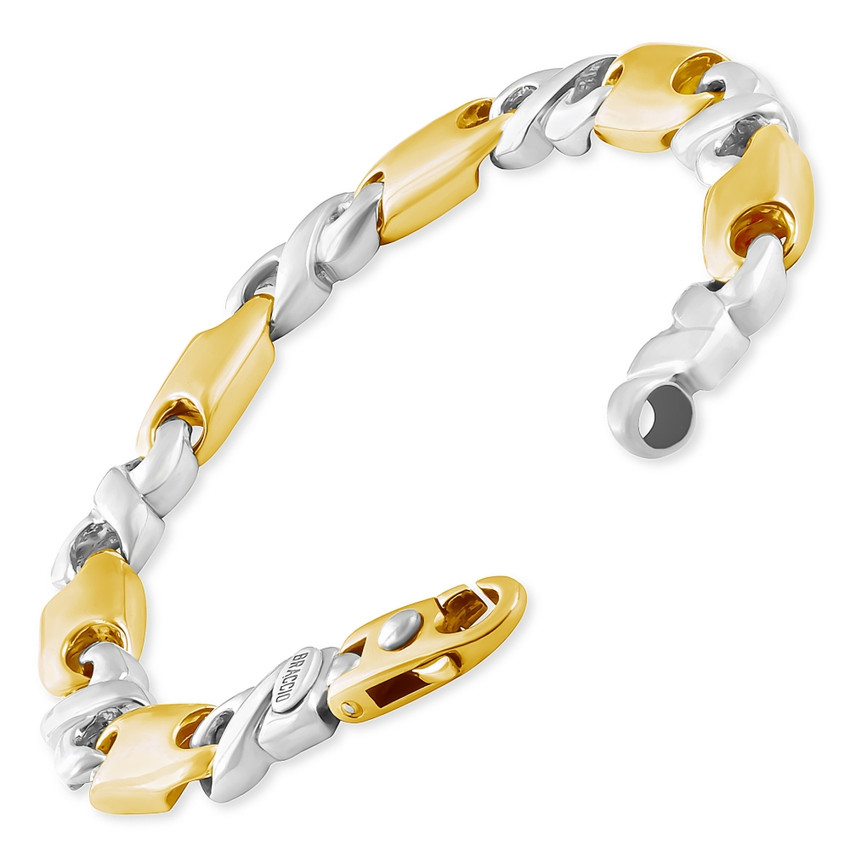 Men's Link 14k Gold (65gram) or Platinum (105gram) 9.5mm Bracelet 8.5"