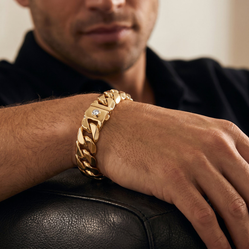 Men's Cuban Link 14k Gold (147gram) or Platinum (236gram) 20mm Bracelet 9.5"