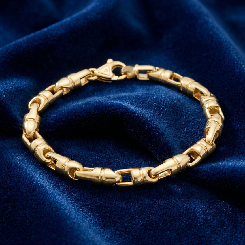 Men's Link 14k Gold (53gram) or Platinum (85gram) 7mm Bracelet 8.5"